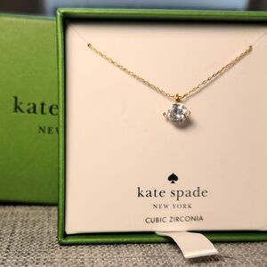 Kate Spade "Brilliant State" Gold Necklace with Cubic Zirconia Pendant